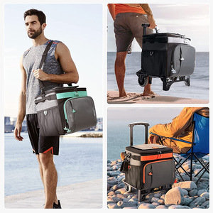 Gran oferta, amigable, personalizado, impermeable, para acampar, con aislamiento térmico, bolsa de playa, fiambrera, carrito, bolsa refrigeradora para Picnic con ruedas - Product Image 6