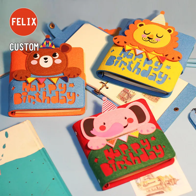 Wholesale Student Cute Notebook Children's Gift Japanese Cartoon Zoo Birthday Gift Loose Leaf Notebook Diary Customized Logo