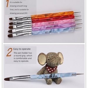 Dual-Purpose Nail <b>Brush</b> with Five Suits Phototherapy Pen Drill <b>Round</b> Head Painting <b>Brush</b> Made of Synthetic Hair - Product Image 5