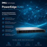 Serveur informatique en rack PowerEdge R260 avec processeur Intel Xeon Silver et gestion système à distance IDRAC9