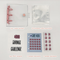 1000$-Spar-Challenge Klarer PVC-Ringordner Geld-Budget-Ordner