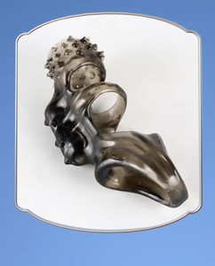Funda Vibradora de Cristal con Púas para Bloqueo y Sujeción del Prepucio, Productos Sexuales para Adultos de China - Product Image 4