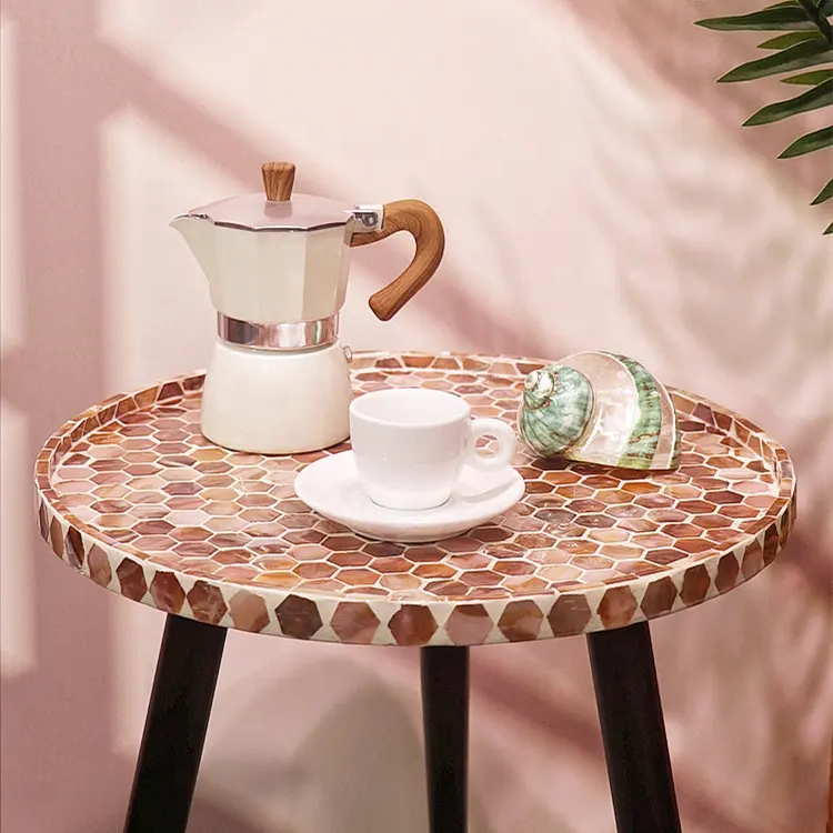 Desain baru kreatif dapat dilipat menghilangkan alami buatan tangan ibu dari taplak meja mutiara untuk kopi teh piknik