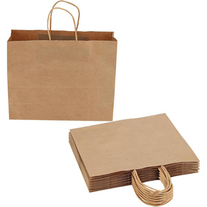 Paper <b>Bag</b> With Handle Custom Shopping <b>Craft</b> Kraft Paper <b>Bag</b> Your Own Logo Printed - Product Image 1