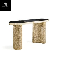 Meubles de salon personnalisés de style design pour la maison moderne Table console d'angle avec dessus en marbre créatif et sens avancé