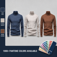 Pull col roulé en maille torsadée coupe ajustée côtelé extensible à manches longues pour homme automne hiver vente en gros