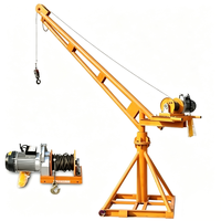 Mini-grue à câble industrielle 380V, rotation à 360°, pour travaux extérieurs, avec élingue en câble métallique électrique, capacité 0,5 tonne, garantie 1 an