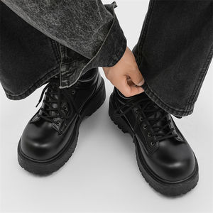 Chaussures décontractées de luxe en cuir pour hommes, respirantes, à lacets, style marche, avec doublure en maille et semelle intérieure en EVA – Vente en gros - Product Image 3