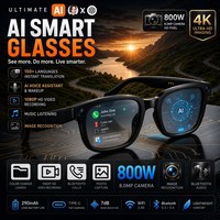 Lunettes intelligentes Ai avec caméra HD 4K 1080p, enregistrement vidéo, ChatGPT intégré, assistant intelligent Ai et traducteur