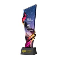 Usine en gros directement personnalisé cristal trophée résine plaque d'or métal sport Souvenir société réunion annuelle trophée Awards