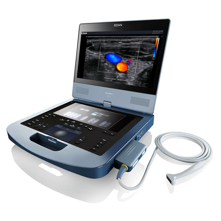 Instrumento de diagnóstico monitor médico de alta gama basculante y giratorio Edan Acclarix AX8 ultrasonido para humano y veterinario