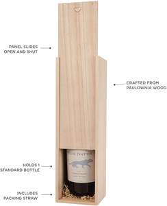 Caja de Vino de Madera Pintada Ecológica con Tapa, Diseño para Montar en la Pared, para Almacenamiento de 1 Botella y Decoración del Hogar para Regalo - Product Image 3
