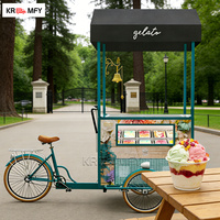 Chariot de vente de glaces italiennes, de sucettes glacées et de gelato, avec vitrine, pour usage commercial, à vendre