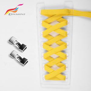 Tali Sepatu Keren Desain Ujung Silikon Bintik, Tali Sepatu Kain Elastis dengan Gesper Logam - Product Image 3