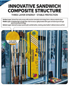 Estuche de Billar Profesional Impermeable Serie Arcoíris para Taco de Billar de 1/2 Palo, 3x4 - Product Image 5