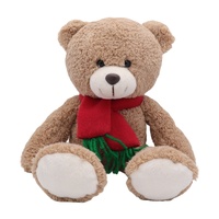 Petit ours brun personnalisé jouet en peluche avec écharpe douce en peluche décoration de Noël et cadeaux de vacances pour les enfants