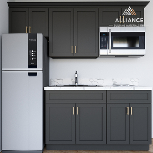 New Trend Graphite Shaker Kitchen Cabinets Ready To Assemble | U.S. Warehouse Stock | Modern American Style Shaker Cabinets - Product Image 1