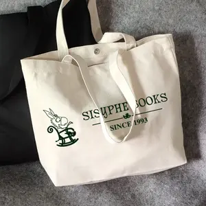 Bolsa de lona de algodão reutilizável, bolsa ecológica para compras