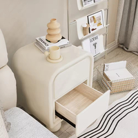 Minimalisme nordique bois massif écologique Durable chambre meubles modernes Table de chevet en gros table de nuit 2 tiroirs blanc