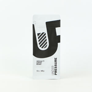 Custom in bianco e nero 12oz facile strappo <span class=keywords><strong>taz</strong></span> cerniera fondo piatto sacchetto di caffè con valvola a senso onw - Product Image 2