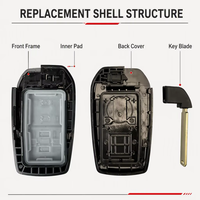 Clés de voiture de remplacement, clés de véhicule pour Toyota Camry Crown Avalon Land Cruiser Prius RAV4, coque de clé à distance