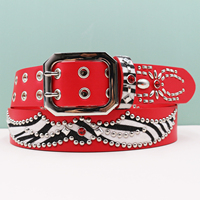 Ceinture en cuir à rivets Y2K Haute Couture, style rétro punk araignée, pour homme, ceinture de créateur exclusive pour jeans.