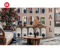 Design d'intérieur de salon de beauté 100% personnalisé, salon de spa de luxe, magasin, étagère murale pour manucure, présentoir de soins de la peau, mobilier