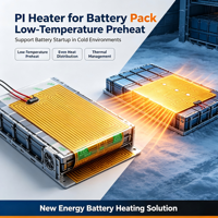 5v 12v 24v Film Pemanas Listrik Thermo Foil Fleksibel Kapton Poliimida Elemen Pemanas Pi dengan Termistor