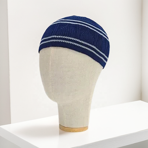 Chapeau de prière Kopiah en tricot rayé multicolore, léger, pour hommes musulmans, usage quotidien et vente en gros sur mesure - Product Image 1