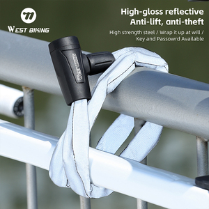 WEST BIKING Antivol coloré à combinaison numérique pour vélo et vélo électrique, chaîne de sécurité réfléchissante haute sécurité pour vélo d'extérieur - Product Image 6