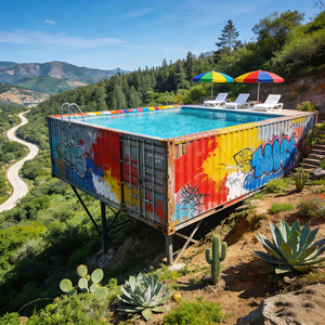 Kit de piscine hors sol en fibre de verre de style resort pour la détente, protection UV incluse pour le plaisir en plein air avec la famille et les amis - Product Image 1