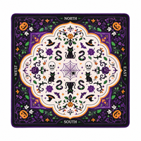 Tapete de Juego de Mahjong Americano Personalizado para Halloween, 80x80cm, Tela Suave con Base de Goma Antideslizante, para 4 Jugadores, OEM, ODM, Venta al Por Mayor