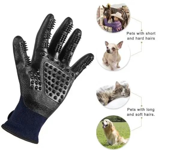 2021 Offre Spéciale Cinq Doigts Gants De Toilettage pour animaux de compagnie En Silicone Pour Chien Chat Brosse De Nettoyage Gant