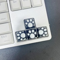 Capuchons de touches en forme de patte de chat, en silicone souple, rétroéclairés, transparents, remplacement universel pour axe MX, pour clavier de jeu mécanique