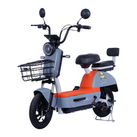 Scooter Eléctrico de 500W en Oferta, Barato, al por Mayor, con Cesta y Asiento Doble, Bicicleta Eléctrica de Alta Calidad para Uso Diario y Transporte de Carga