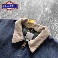 Veste de travail en toile personnalisée pour homme, style vintage, streetwear, col rabattu, veste bomber décontractée rétro