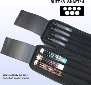 Free Sample 2x2 <b>Pool</b> Cue Case Sturdy Polyester Snooker Stick Carry Bag with 2 <b>Accessory</b> Zipper Pockets Holds 2 Sticks - Product Image 2