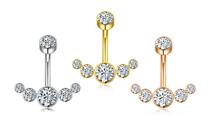 असली सोना स्पिन नाग बुरी नजर तितली नकली नीले रंग की चमक में डार गर्भवती राशि चक्र टाइटेनियम पेट बटन अंगूठी कमर श्रृंखला क्लिप - Product Image 3