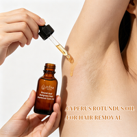 Huile de Soin Épilatoire Végétale Cyperus Rotundus Aloe Amande Douce Acétyl Tripeptide Peau Lisse