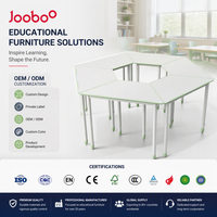 Table de mobilier scolaire modulaire de forme hexagonale moderne avec design réglable en hauteur pour les activités en classe