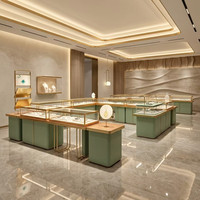 Projet de vitrine LED personnalisée pour boutique de bijoux haut de gamme, ensemble complet d'armoires de présentation de bijoux pour l'ensemble de la boutique