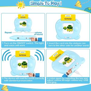Máquina de Aprendizaje Temprano divertida más nueva, hablando para <span class=keywords><strong>aprender</strong></span> inglés, máquina que habla Flashcards juguetes de máquina de aprendizaje - Product Image 3