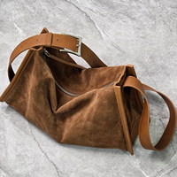Tas Tote Kulit Asli Vintage Korea Grosir Dengan Tali Selempang Yang Dapat Disesuaikan, Tas Santai Wanita Untuk Belanja dan Bepergian