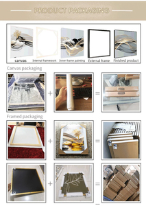 Cuadro Moderno Personalizado de 6 Paneles <span class=keywords><strong>con</strong></span> Paisaje Nocturno del Templo Dorado en Acuarela, Impresión en Lienzo Estirado, Decoración para Sala de Estar - Product Image 6