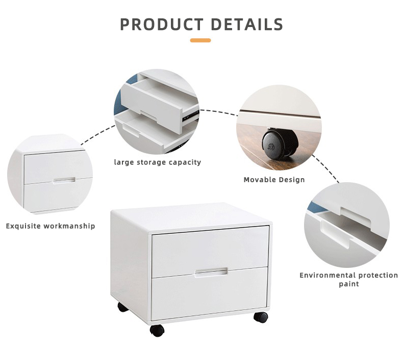 Modern white solid wood bedside table nightstand with drawers bedroom furniture