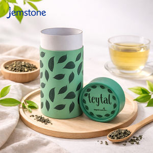 Boîte d'emballage cylindrique en papier kraft recyclable personnalisée pour poudre de matcha, tubes en papier personnalisés pour l'emballage du thé - Product Image 2