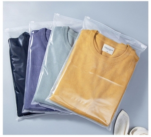 Sacs d'emballage en plastique givré avec fermeture éclair et logo imprimé en usine, sacs d'emballage personnalisés à fermeture éclair pour vêtements - Product Image 4