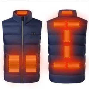 Men's Casual V-Neck Winter <strong>Gilet</strong> 9 Heating Zones USB <strong>Rechargeable</strong> Battery <strong>Heated</strong> Vest Zipper Windproof Breathable Waterproof - Product Image 2