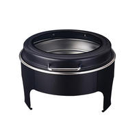 Matériel de restauration : Réchauds de buffet noirs en acier inoxydable, capacité 6L, chauffage à l'alcool, mode économie d'énergie, pour buffets