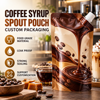 Pochettes souples personnalisées avec bec verseur pour sirop de café, sauces, desserts, pour la vente en gros aux cafés, boulangeries et commerces de détail